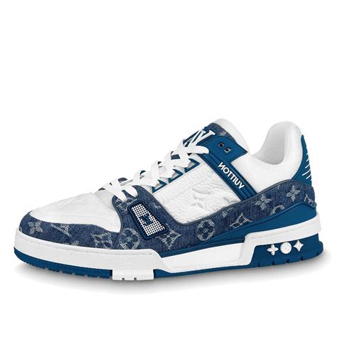 louis vuitton schoenen blauw wit|louis vuitton blue trainers.